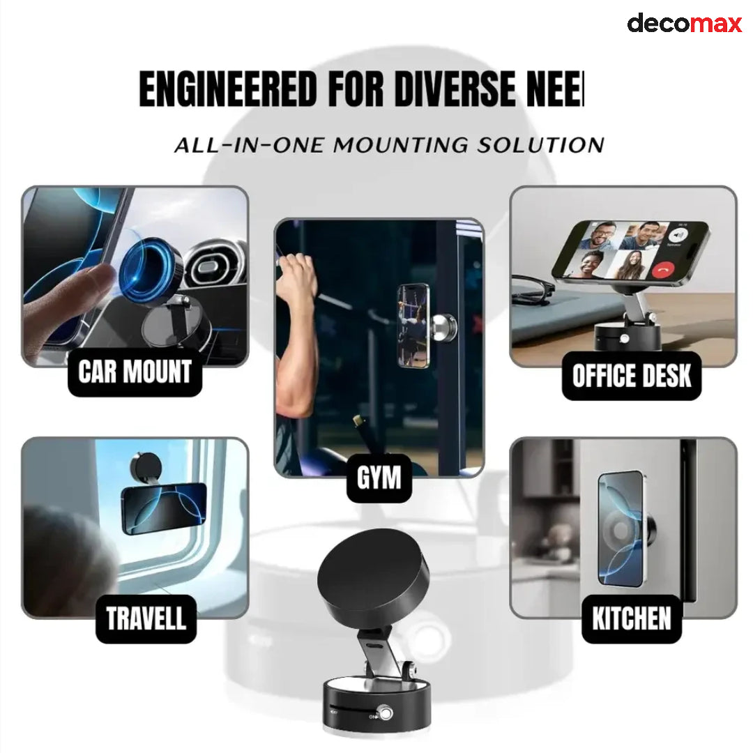 MaxMount™ – Magnetic Phone Holder with Vacuum Suction & 360° Rotation