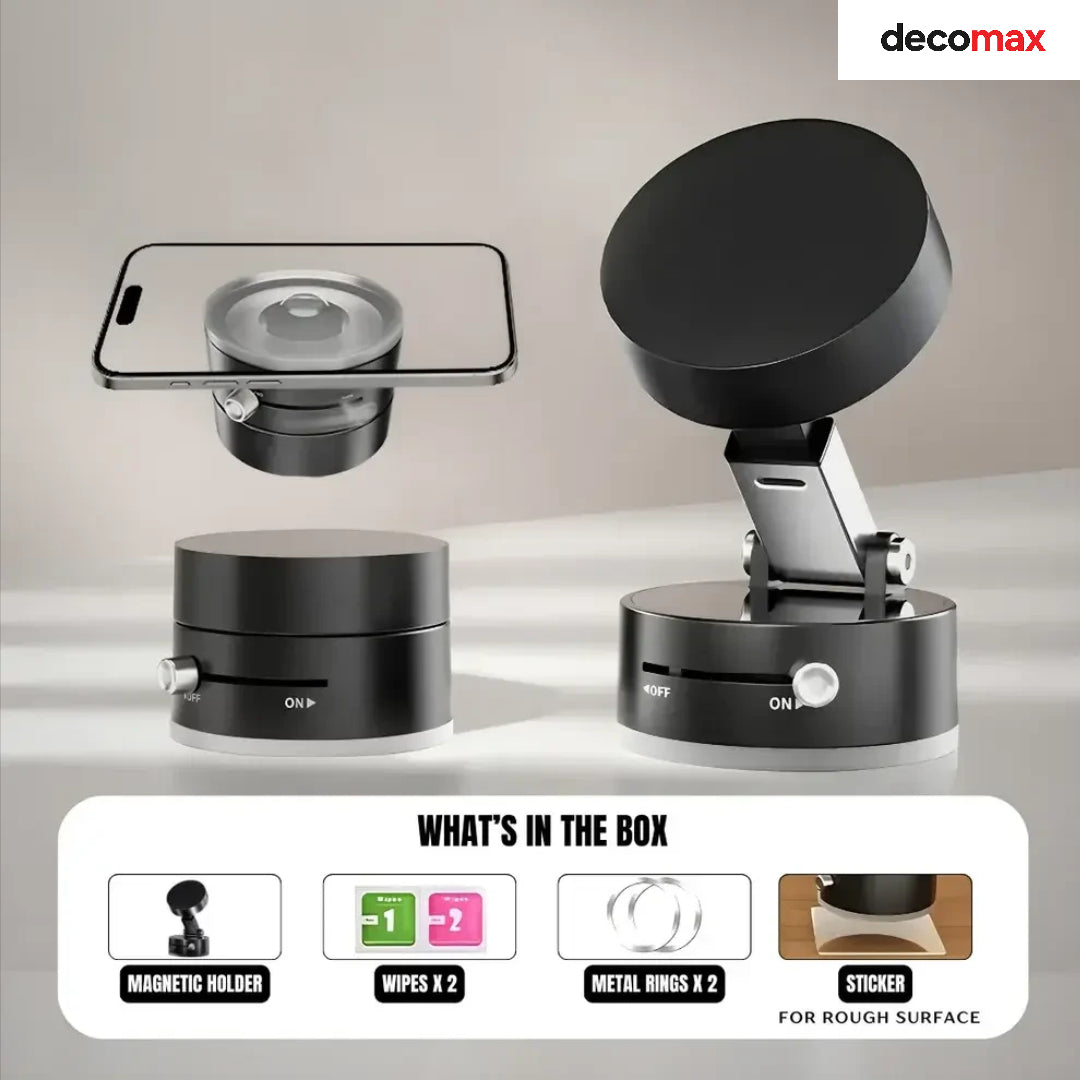 MaxMount™ – Magnetic Phone Holder with Vacuum Suction & 360° Rotation